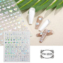 Marble Blue Nail Art Stickers Golden Wave Line Kit Set Marble Blue Nail Art Stickers Golden Wave Line Kit Set