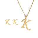 Fashion Stainless Steel Alphabet Initial Necklace Set For Women Fashion Stainless Steel Alphabet Initial Necklace Set For Women