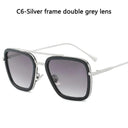 Tony Stark Inspired Unisex Square Frame Sunglasses Retro Tony Stark Inspired Unisex Square Frame Sunglasses Retro