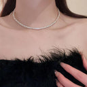 Rhinestone Heart Choker Necklace Fashionable Neo-Gothic Collar Rhinestone Heart Choker Necklace Fashionable Neo-Gothic Collar
