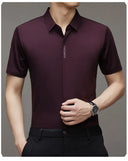 High End Mulberry Silk Men Short Sleeve Business Shirt High End Mulberry Silk Men Short Sleeve Business Shirt