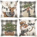 Snowflake Christmas Pillow Covers Set 4 Decorative Cases Snowflake Christmas Pillow Covers Set 4 Decorative Cases