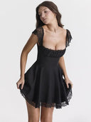 Elegant White Lace Mini Dress Summer Fashion Essential Elegant White Lace Mini Dress Summer Fashion Essential