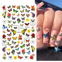 Butterfly and Fruit Nail Sticker Set with 5D Floral Designs Butterfly and Fruit Nail Sticker Set with 5D Floral Designs