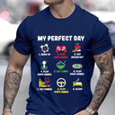 Men's T-Shirts My Perfect Day Gamer Cool Funny Video Game Tee Men's T-Shirts My Perfect Day Gamer Cool Funny Video Game Tee