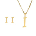 Fashion Stainless Steel Alphabet Initial Necklace Set For Women Fashion Stainless Steel Alphabet Initial Necklace Set For Women