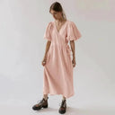 Vintage 100 Percent Cotton Puff Sleeve Maxi Dress For Women Vintage 100 Percent Cotton Puff Sleeve Maxi Dress For Women
