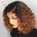 Deep Curly Bob Wig - Brazilian Remy Hair with Highlights Deep Curly Bob Wig - Brazilian Remy Hair with Highlights