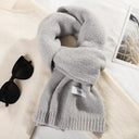 Women's Solid Color Wool Knitted Warm Thickened Scarf Gaiter Women's Solid Color Wool Knitted Warm Thickened Scarf Gaiter