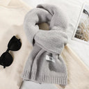 Women Solid Color Wool Knit Scarf Gaiter Warm Thickened Women Solid Color Wool Knit Scarf Gaiter Warm Thickened