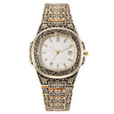 Vintage Floral Carved Men's Quartz Watch Sophisticated Timepiece Vintage Floral Carved Men's Quartz Watch Sophisticated Timepiece