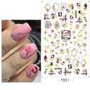 Butterfly and Fruit Nail Sticker Set with 5D Floral Designs Butterfly and Fruit Nail Sticker Set with 5D Floral Designs