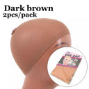 Secure Long Hair Wigs: Fashionable Beige and Black Caps Secure Long Hair Wigs: Fashionable Beige and Black Caps