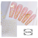 Marble Blue Nail Art Stickers Golden Wave Line Kit Set Marble Blue Nail Art Stickers Golden Wave Line Kit Set