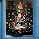 Cheerful Santa & Xmas Tree Window Decals for Holiday Decor Cheerful Santa & Xmas Tree Window Decals for Holiday Decor