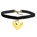 Heart Velvet Choker Necklace With Gothic Bow Detail Heart Velvet Choker Necklace With Gothic Bow Detail