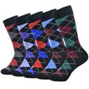 Stylish Black Argyle Crew Socks for Men Fun Comfortable 5-Pack Stylish Black Argyle Crew Socks for Men Fun Comfortable 5-Pack