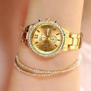 Crystal Diamond Womens Quartz Watch Gold Silver Timepiece Crystal Diamond Womens Quartz Watch Gold Silver Timepiece