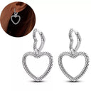 Zircon Heart Shaped Silver Earrings Elegant Gift for Women Zircon Heart Shaped Silver Earrings Elegant Gift for Women