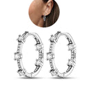 Zircon Heart Shaped Silver Earrings Elegant Gift for Women Zircon Heart Shaped Silver Earrings Elegant Gift for Women