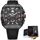 LIGE Skull Men's Chronograph Watch Stylish Quartz Wristwatch LIGE Skull Men's Chronograph Watch Stylish Quartz Wristwatch