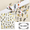 Marble Blue Nail Art Stickers Golden Wave Line Kit Set Marble Blue Nail Art Stickers Golden Wave Line Kit Set