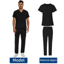 Men's Scrubs Medical Uniform Lab Set V-neck Doctor Overalls Men's Scrubs Medical Uniform Lab Set V-neck Doctor Overalls