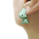 Playful Animal Clay Stud Earrings Dino Dog Whale Theme Playful Animal Clay Stud Earrings Dino Dog Whale Theme