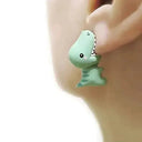 Playful Animal Clay Stud Earrings Dino Dog Whale Theme Playful Animal Clay Stud Earrings Dino Dog Whale Theme
