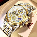 OLEVS Gold Skeleton Watch Stylish Waterproof Timepiece OLEVS Gold Skeleton Watch Stylish Waterproof Timepiece