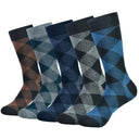 Stylish Black Argyle Crew Socks for Men Fun Comfortable 5-Pack Stylish Black Argyle Crew Socks for Men Fun Comfortable 5-Pack