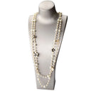 Vintage Lady Camellia Pearls Flower Long Necklace Chain Vintage Lady Camellia Pearls Flower Long Necklace Chain