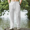 Men's Beach Pants Joggers Cotton Linen Casual Sweatpants Men's Beach Pants Joggers Cotton Linen Casual Sweatpants