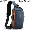 Anti Theft Chest Bag Crossbody USB Port Waterproof Anti Theft Chest Bag Crossbody USB Port Waterproof