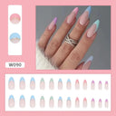 Purple Floral Ballerina Nail Tips 24pcs False Nails Box Purple Floral Ballerina Nail Tips 24pcs False Nails Box