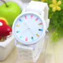Elegant White and Green Jelly Watch Stylish Timepiece Women Elegant White and Green Jelly Watch Stylish Timepiece Women