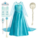Enchanting Snow Queen Princess Floral Costume Elsa Anna Dress Enchanting Snow Queen Princess Floral Costume Elsa Anna Dress