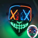 Halloween LED Purge Neon Light Up Mask With LED Gloves Halloween LED Purge Neon Light Up Mask With LED Gloves