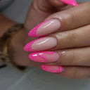 24Ps Set Square Head Coffin Pink Matte French Fake Nails 24Ps Set Square Head Coffin Pink Matte French Fake Nails