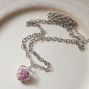 Punk Thick Lock Chain Heart Shape Pendant Choker Necklace Punk Thick Lock Chain Heart Shape Pendant Choker Necklace