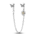 Silver Plated Beads Safety Chain Charm Bracelet Accessory Silver Plated Beads Safety Chain Charm Bracelet Accessory