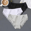 Patchwork Lace Cotton Panties Set Elegant Low Rise Lingerie Patchwork Lace Cotton Panties Set Elegant Low Rise Lingerie