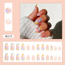 Purple Floral Ballerina Nail Tips 24pcs False Nails Box Purple Floral Ballerina Nail Tips 24pcs False Nails Box
