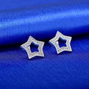 Starlight Elegance Sterling Silver Star Stud Earrings Zircon Starlight Elegance Sterling Silver Star Stud Earrings Zircon