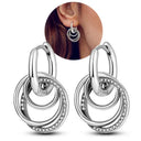 Zircon Heart Shaped Silver Earrings Elegant Gift for Women Zircon Heart Shaped Silver Earrings Elegant Gift for Women