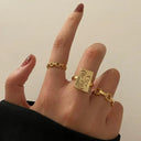 Edgy Geometric Rings Trendy Punk Hip-Hop Jewelry Collection Edgy Geometric Rings Trendy Punk Hip-Hop Jewelry Collection