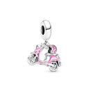 Fashion Pink Pansy Flower Pendant Bead 925 Sterling Silver Fashion Pink Pansy Flower Pendant Bead 925 Sterling Silver