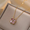 Fashion Retro Lucky Four Leaf Clover Necklace Gift for Women Fashion Retro Lucky Four Leaf Clover Necklace Gift for Women
