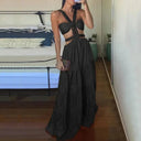 Bohemian Summer Maxi Dress Backless Beach Attire For Parties Bohemian Summer Maxi Dress Backless Beach Attire For Parties