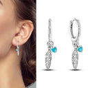 Zircon Heart Shaped Silver Earrings Elegant Gift for Women Zircon Heart Shaped Silver Earrings Elegant Gift for Women